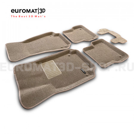Текстильные 3D коврики Euromat3D Business в салон для Audi A7 (2010-2018) № EMC3D-001107T Бежевые