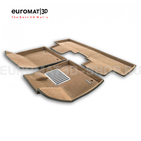 Текстильные 3D коврики Euromat3D Lux в салон для Geely EX5 EM-i (2025-) № EM3D-001448R Коричневые